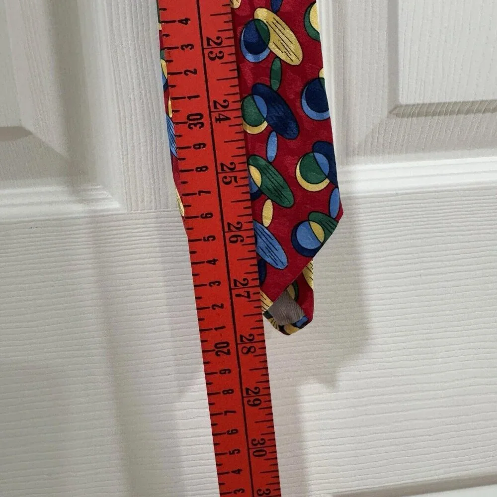 DOLCE GABANNA Basic‎ Tie Multicolor Red Oval Circles